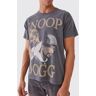 boohoo Oversized Gelicenseerd Overdye Snoop Dogg T-Shirt, Charcoal Extra Small