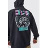 boohoo Oversized Gelicenseerde Godzilla Anime Hoodie, Black Extra Small