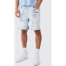 boohoo Onbewerkte Extreem Rip &Amp; Repair Denim Shorts In Ijsblauw, Ice Blue 30