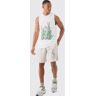 boohoo Oversized Bugs Bunny Looney Tunes License Mesh Tank And Short Set, Grey Large