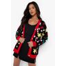 boohoo Lelijke Kerst Cardigan, Black Large