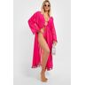 boohoo Strand Kimono Met Kwastjes En Strik, Pink Small