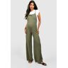 boohoo Zwangerschap Geribbelde Tuinbroek Jumpsuit, Khaki 44