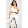 boohoo Hemdje Met Strik En Structuur, Ivory 42