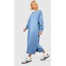 boohoo Oversized Sweatshirt Midaxi Jurk, Denim-Blue 44