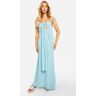 boohoo Twist Front Cheesecloth Maxi Dress, Blue 18