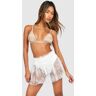 boohoo Sheer Lace Frill Mini Skirt, White 6