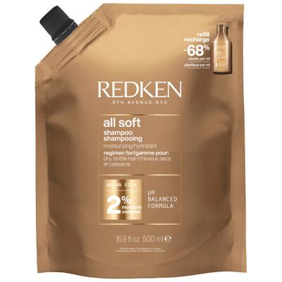 Redken All Soft Refill Pouch 500ml Redken All Soft Refill Pouch 500ml