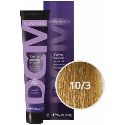 Diapason Cosmetics - DCM 10/3 - Zeer Licht Platina Blond Goud - 100 ml - Haarkleuringcreme Diapason Cosmetics - DCM 10/3 - Zeer Licht Platina Blond Goud - 100 ml - Haarkleuringcreme