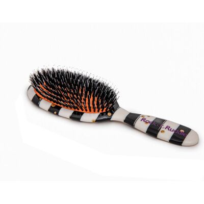 Rock & Ruddle Haarborstel Black & White Stripes With Gold Dots Groot: 6,5 x 21 cm Rock & Ruddle Haarborstel Black & White Stripes With Gold Dots Groot: 6,5 x 21 cm