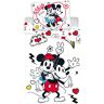 SlaapTextiel Minnie en Mickey Mouse Dekbedovertrek Retro Heart Wit