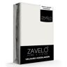 Zavelo Hoeslaken Velours Ivoor - Fluweel Zacht - 30 cm Hoekhoogte - Rondom Elastiek - Velvet -2-persoons (140/150x200/220 cm) Ecru