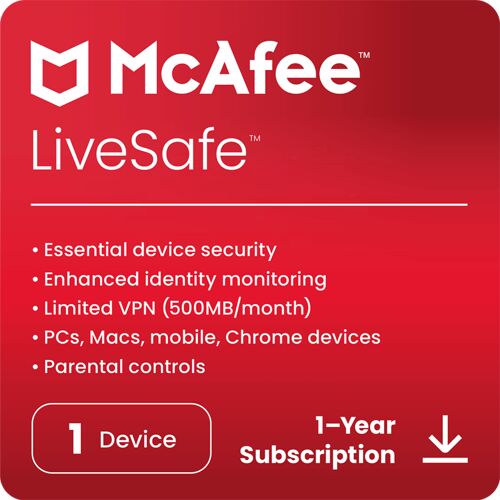 Acer McAfee LiveSafe - 1 apparaat - abonnement voor 1 jaar