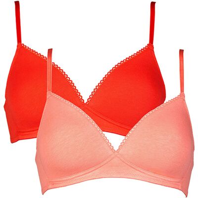 After Eden My Basic - Comfy koraal en rode katoenen bh's zonder beugel Rood After Eden My Basic - Comfy koraal en rode katoenen bh's zonder beugel Rood