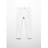 Mango Kids Dad jeans met decoratieve scheuren Wit 10