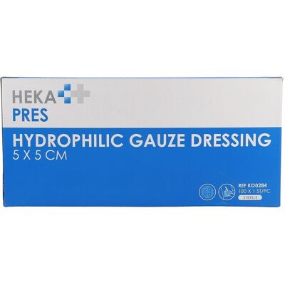 Hekapres Hydrofiele Gaaskompressen 5x5cm - Compressen Hekapres Hydrofiele Gaaskompressen 5x5cm - Compressen