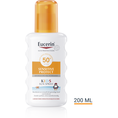 Eucerin Zonnebrand Spray Sensitive Kids SPF 50+ - Zonnebescherming Eucerin Zonnebrand Spray Sensitive Kids SPF 50+ - Zonnebescherming