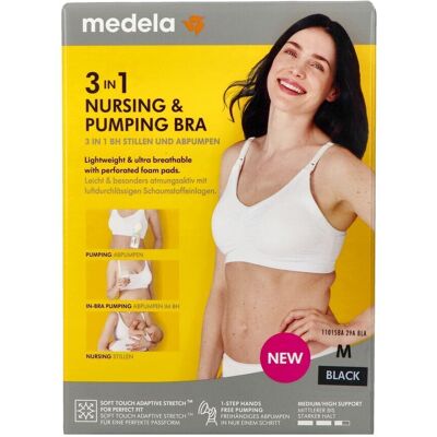 Medela Beha Kolven&voeden 3in1 M Zwart Medela Beha Kolven&voeden 3in1 M Zwart