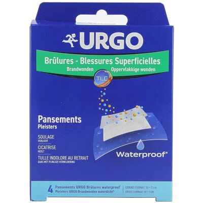 Urgo Waterdichte Brand- & Wondverband - 10x7cm, 4 stuks Urgo Waterdichte Brand- & Wondverband - 10x7cm, 4 stuks