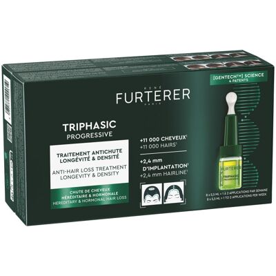 René Furterer Triphasic Progressive, behandeling tegen haaruitval voor Levensduur & Densiteit Erfelijke & hormonale haaruitval 8fl. René Furterer Triphasic Progressive, behandeling tegen haaruitval voor Levensduur & Densiteit Erfelijke & hormonale haaruitval 8fl.