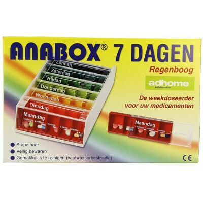 ADVYS Anabox Regenboog Pillendoos - 7 Dagen Organizer ADVYS Anabox Regenboog Pillendoos - 7 Dagen Organizer