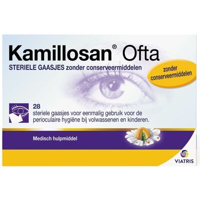 Meda Pharma Kamillosan Ofta Compressen - 28 compressen voor perioculaire reiniging Meda Pharma Kamillosan Ofta Compressen - 28 compressen voor perioculaire reiniging