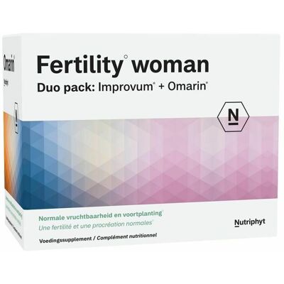 Nutriphyt Voedingssupplement Vruchtbaarheid Vrouw Duo Pack Improvum + Omarin Nutriphyt Voedingssupplement Vruchtbaarheid Vrouw Duo Pack Improvum + Omarin