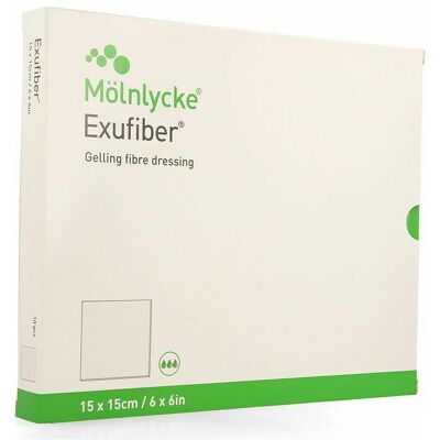 MÖLNLYCKE HEALTHCARE Exufiber 15x15 cm Gelfaservlies - Verband MÖLNLYCKE HEALTHCARE Exufiber 15x15 cm Gelfaservlies - Verband