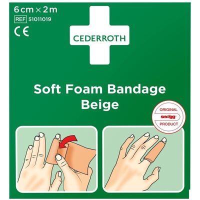 Cederroth Zachte Schuimverband - 2m Beige - EHBO Cederroth Zachte Schuimverband - 2m Beige - EHBO