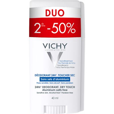 Vichy Deodorant Stick Droog Dffect 24 uur Duo 2x40ml Vichy Deodorant Stick Droog Dffect 24 uur Duo 2x40ml