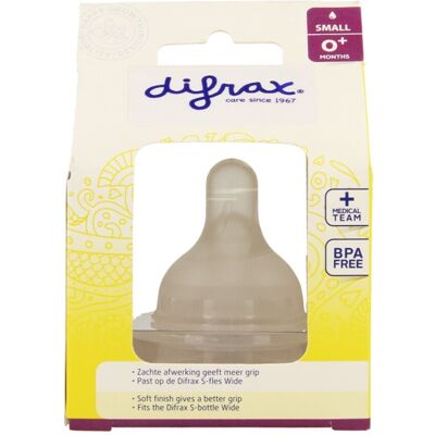 Difrax Babyfles Speen - 2 Stuks - Klein Breed - BPA-vrij Difrax Babyfles Speen - 2 Stuks - Klein Breed - BPA-vrij