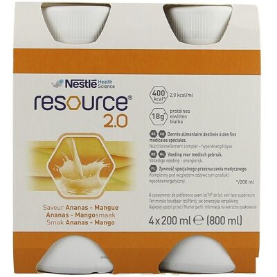 Nestlé Resource 2.0 Ananas Mango Voedingsdrank Nestlé Resource 2.0 Ananas Mango Voedingsdrank