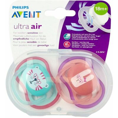 Philips Avent Fopspeen Air Girl Tijger Konijn +18m Philips Avent Fopspeen Air Girl Tijger Konijn +18m