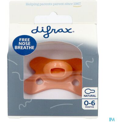 Difrax Fopspeen Natural 0-6m Uni Peachy Difrax Fopspeen Natural 0-6m Uni Peachy