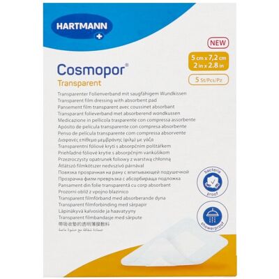 Cosmopor Transparant Penso - Verband - 5cm x 7,2cm - Verpakking met 5 Cosmopor Transparant Penso - Verband - 5cm x 7,2cm - Verpakking met 5
