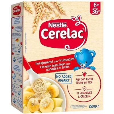 Nestle Cerelac Granen Biscuitkruimeltjes Baby 6+ Maanden 250g Nestle Cerelac Granen Biscuitkruimeltjes Baby 6+ Maanden 250g