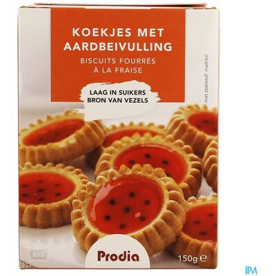 Prodia Gevulde Koekjes Aardbei 150g 5850 Revogan Prodia Gevulde Koekjes Aardbei 150g 5850 Revogan