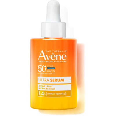 Avène Zon Glow-activerend Ultra-Serum SPF50+, Zeer hoge zonnebescherming, Vitamine Cg, Gevoelige huid 30ml Avène Zon Glow-activerend Ultra-Serum SPF50+, Zeer hoge zonnebescherming, Vitamine Cg, Gevoelige huid 30ml