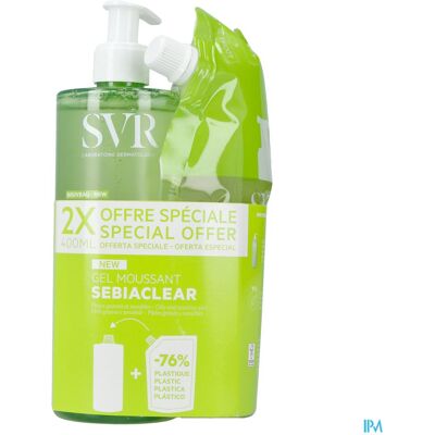 SVR Sebiaclear Schuimgel 400ml - Gezichtsreiniger SVR Sebiaclear Schuimgel 400ml - Gezichtsreiniger