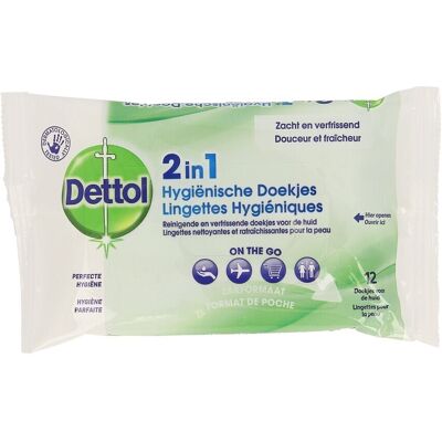 Dettol 2in1 Hygienische Doekjes 12 Dettol 2in1 Hygienische Doekjes 12