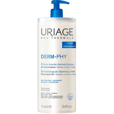 Uriage Derm-Phy Dermatologische Wascrème 1l Gezicht, Lichaam & Haar Uriage Derm-Phy Dermatologische Wascrème 1l Gezicht, Lichaam & Haar