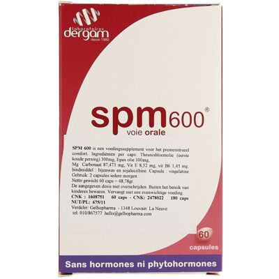 Dergam Spm600 Comfort Premenstrueel - Voedingssupplement Dergam Spm600 Comfort Premenstrueel - Voedingssupplement