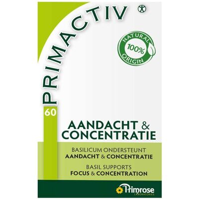 Primrose Primactiv - Aandacht & Concentratie Capsules - 60 stuks Primrose Primactiv - Aandacht & Concentratie Capsules - 60 stuks