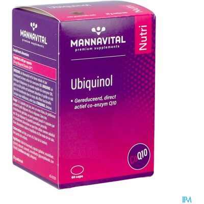 Mannavital Ubiquinol Q10 Capsule - Voedingssupplement Mannavital Ubiquinol Q10 Capsule - Voedingssupplement