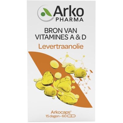 Arkopharma Arkogélules Levertraan 60 Capsules - Voedingssupplement Arkopharma Arkogélules Levertraan 60 Capsules - Voedingssupplement