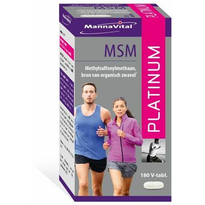 Mannavital MSM Platinum 180 Tabletten - Voedingssupplement Mannavital MSM Platinum 180 Tabletten - Voedingssupplement