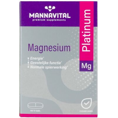 Mannavital Magnesium Platinum - Magnesium, Bot en Zenuw Mannavital Magnesium Platinum - Magnesium, Bot en Zenuw