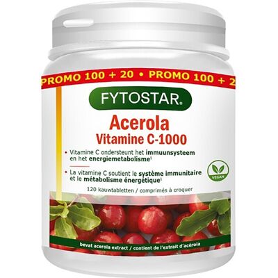 Fytostar Vitamine C Acerola 1000mg - Immuunsysteem Support Fytostar Vitamine C Acerola 1000mg - Immuunsysteem Support