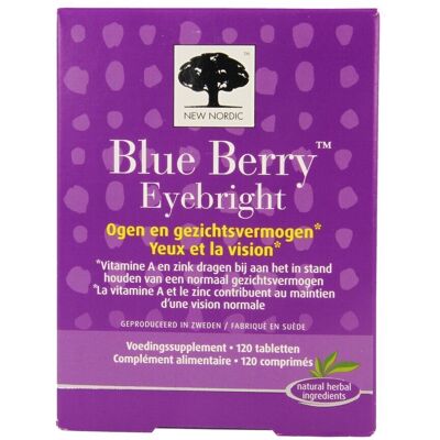 New Nordic Blue Berry Eyebright - Voedingssupplement voor ogen - 120 tabletten New Nordic Blue Berry Eyebright - Voedingssupplement voor ogen - 120 tabletten