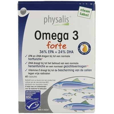 Physalis Omega 3 Forte Softcaps 60 - Voedingssupplement Physalis Omega 3 Forte Softcaps 60 - Voedingssupplement